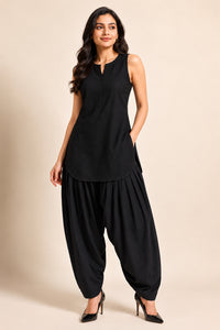 Black custom size cotton salwar