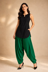 Green custom size cotton salwar