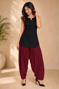 Maroon custom size cotton salwar