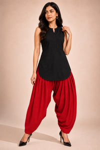 Red custom size cotton salwar