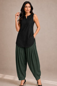 Bottle Green Cotton Salwar Pant