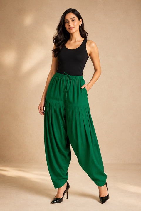 Green cotton salwar pant