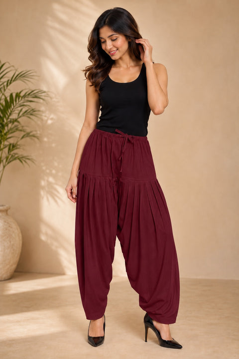 Maroon cotton salwar pant