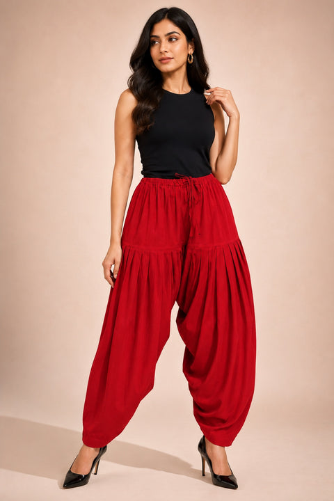 Red cotton salwar pant
