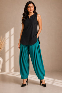 Turquoise Blue Cotton Salwar Pant
